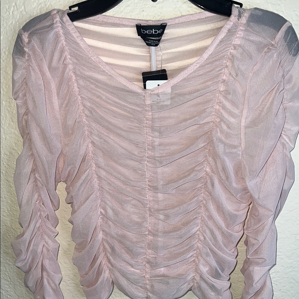 Bebe Pink Ruched Women's Top